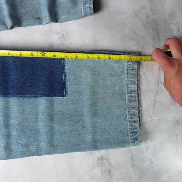 Y2K FUBU The Collection Denim Patchwork Baggy Denim Jeans - Picture 7 of 8